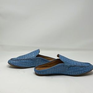 Born size 7 Blue alligator mules upper leather
